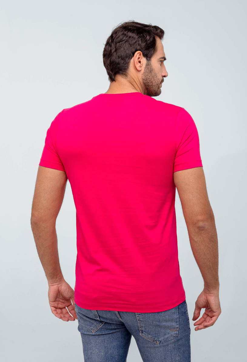 Camiseta Lacoste Básica Regular Fit Pima - Sale Rosa Escuro