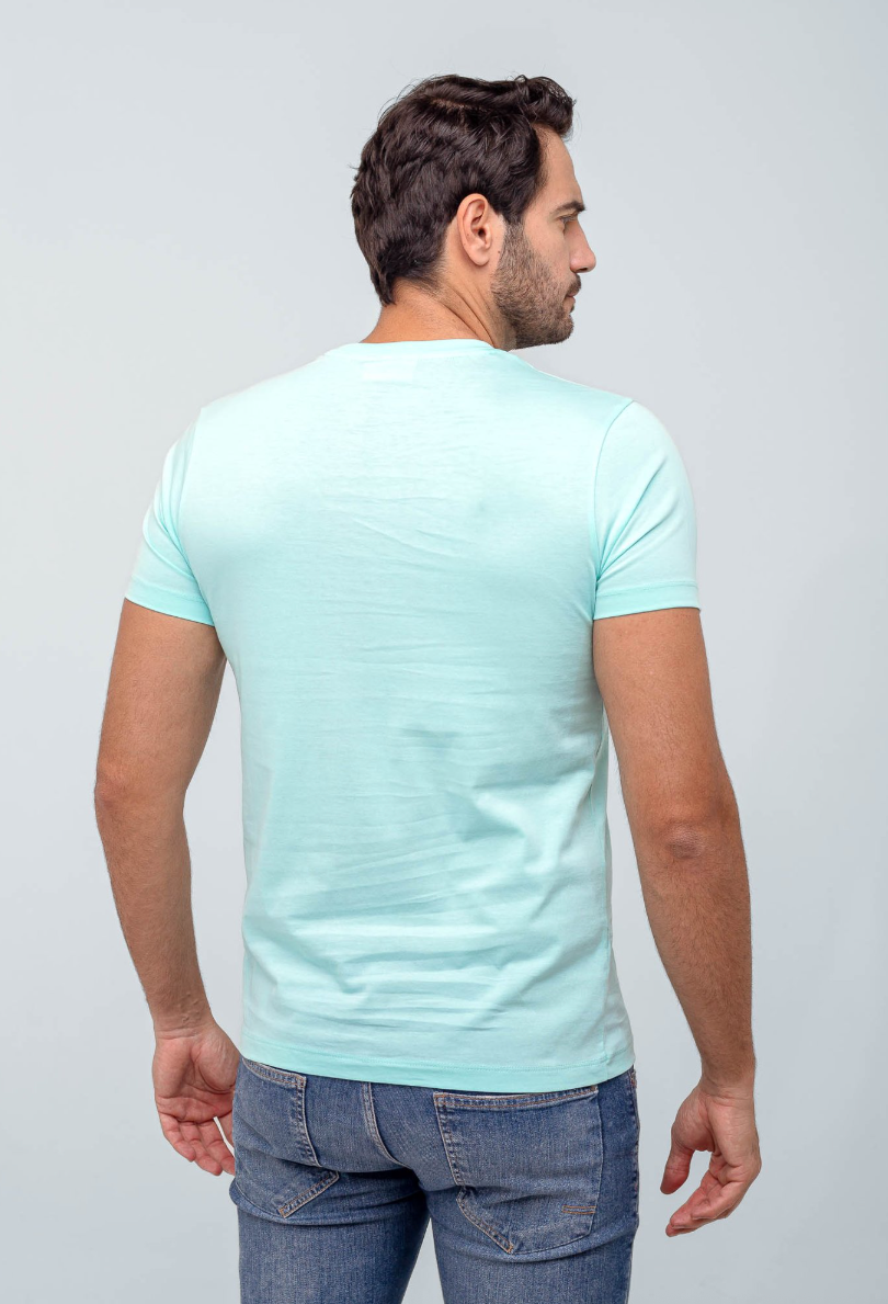 Camiseta Lacoste Básica Regular Fit Pima - Sale Verde Agua