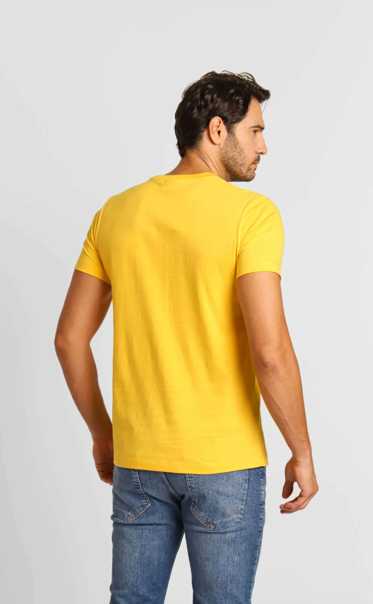Camiseta Lacoste Básica Regular Fit Pima - Sale Amarelo