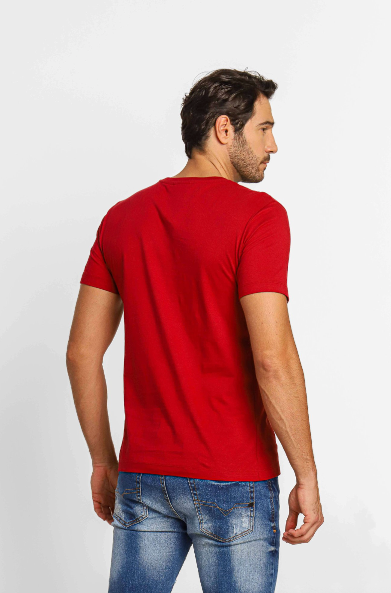 Camiseta Lacoste Básica Regular Fit Pima - Sale Vinho