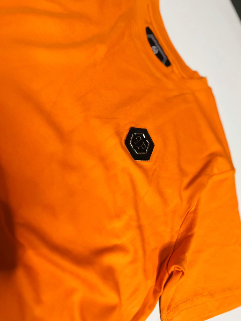 Camiseta Philipp Plein Regular Fit Pima - Laranja