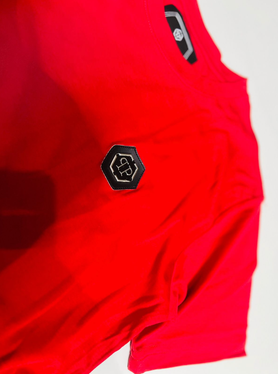 Camiseta Philipp Plein Regular Fit Pima - Vermelha