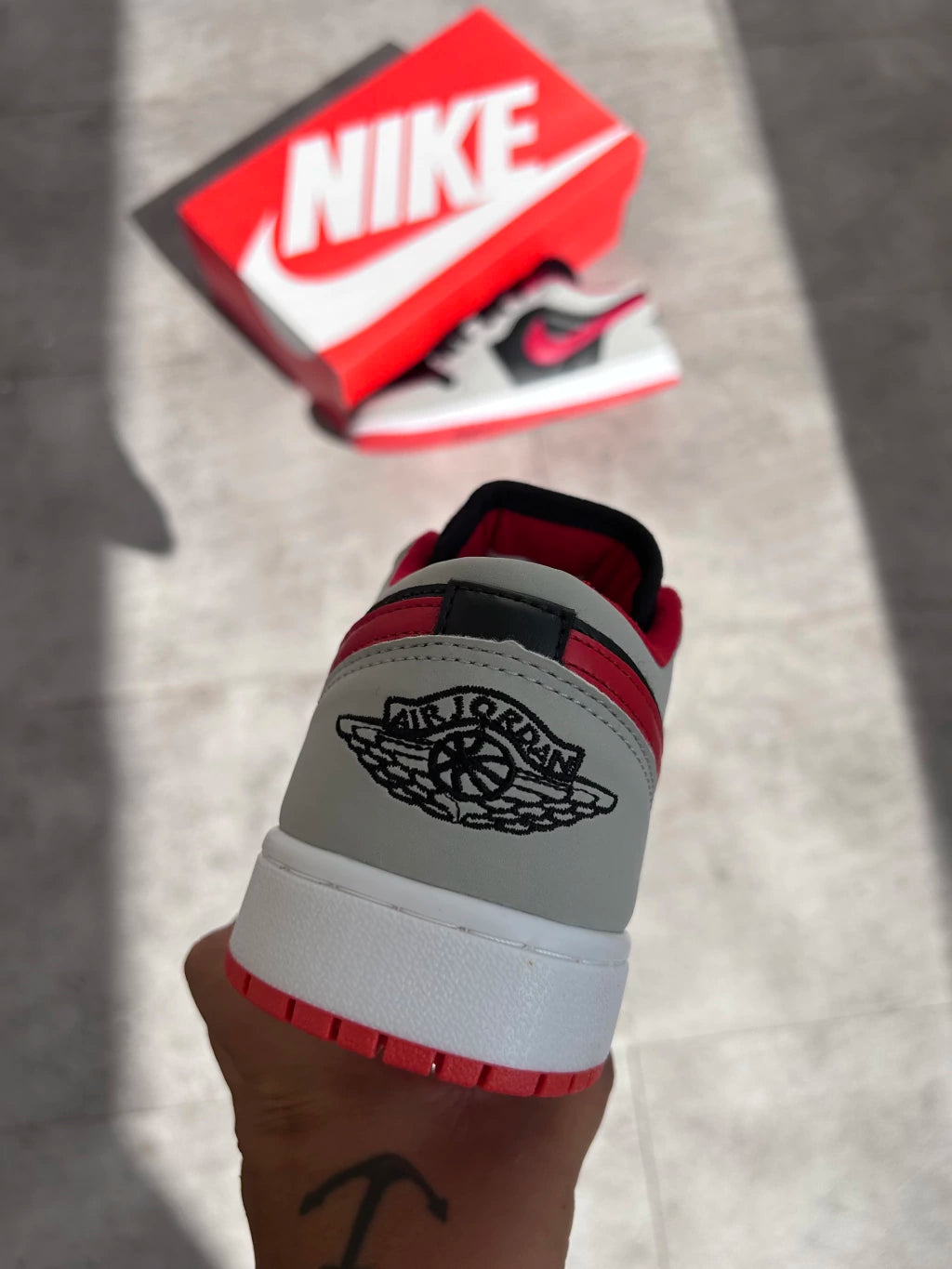 Air Jordan 1 Low - Black Fire Red Cement Gray