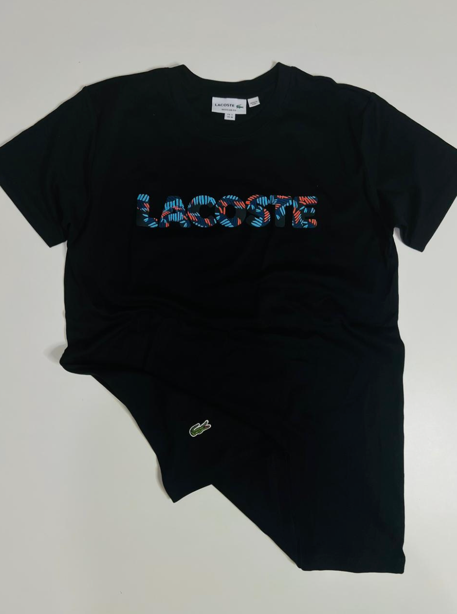 Camiseta Lacoste Regular Fit Pima - Sale Preta