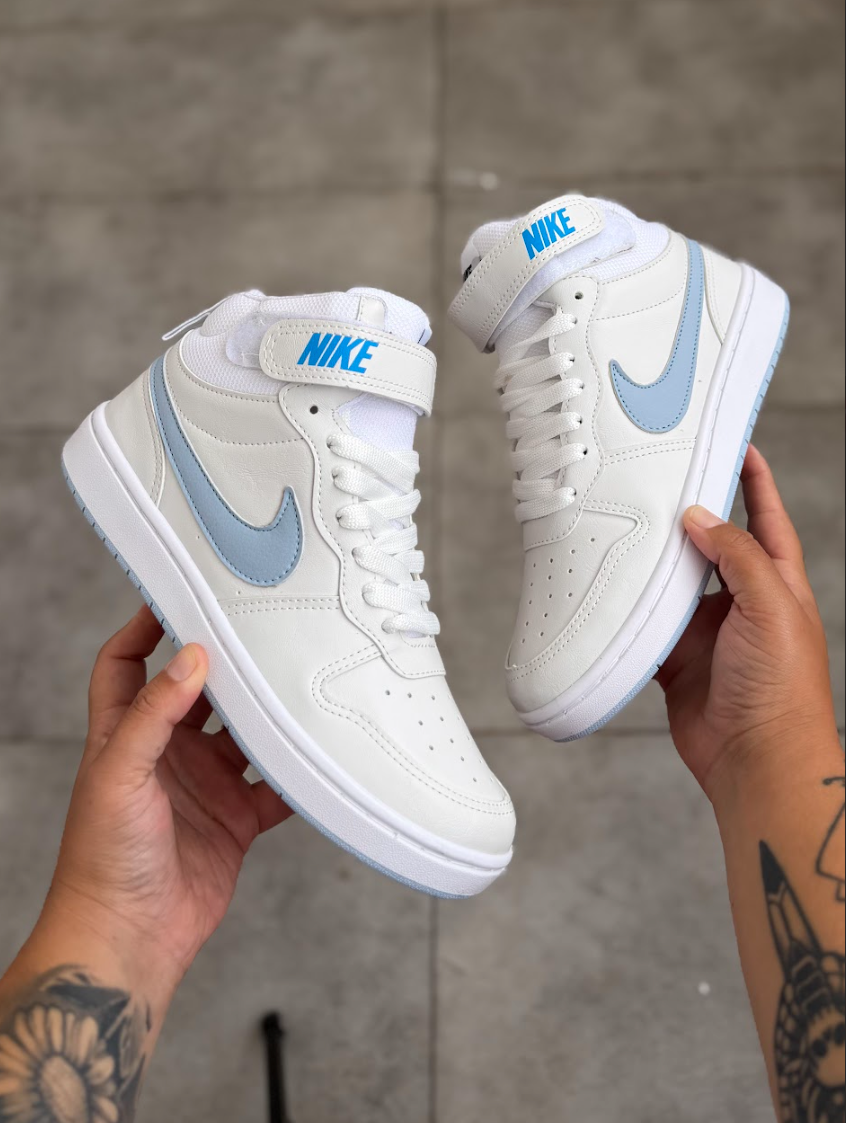 Nike Court Borough Mid - Branco com Azul
