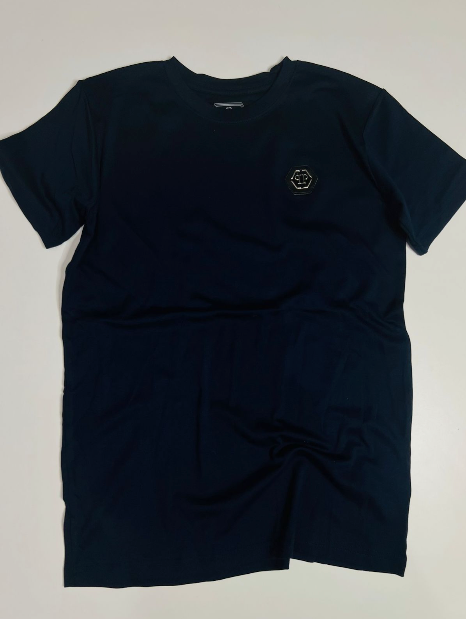 Camiseta Philipp Plein Regular Fit Pima - Azul marinho