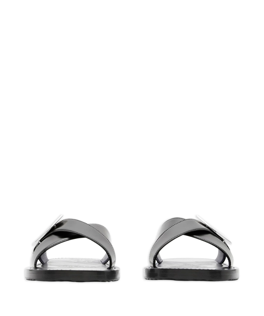 Burberry - Slide Strip Shield de couro