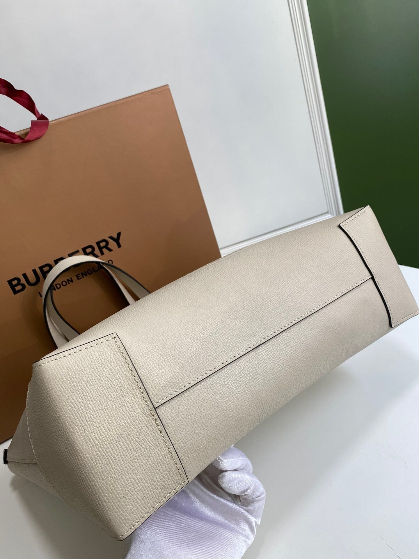 Burberry Embossed Crest Leather Tote
